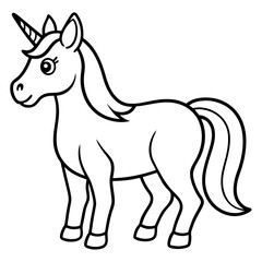 Minimalist Unicorn Line Art Vector