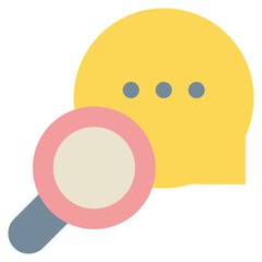 chat talk message search finding magnifying flat style icon