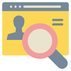 online search finding page cyber magnifying flat style icon