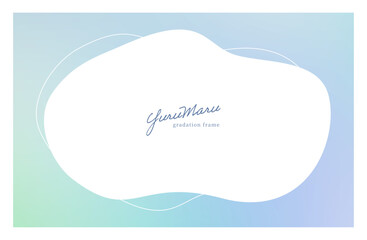 Yurui Maru Gradation Fluid Shapes frame | ゆるい丸 ブルーグラデーション フレーム 装飾枠