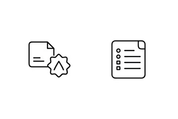 Fototapeta premium Document Verification Checklist Vector Icon Set For Business Process Management