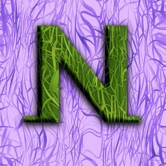 Capital letter N in unique design Jungle