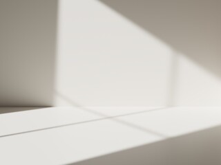 Empty studio or room with sunny shadow. Minimal scene backdrops for product display. 3D Rendering.