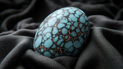 Oval gemstone nestled on dark fabric