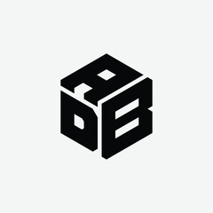 233 a rectangle polygon hexagon shape alphabet word letter geometric educational learning logo A D B