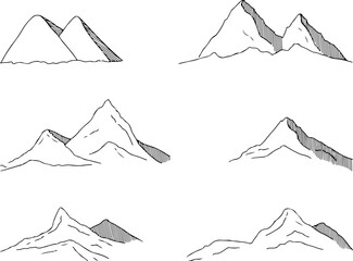 A set of Linear vector mountains