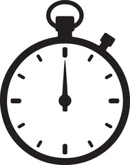 Stopwatch timer silhouette icon vector illustration