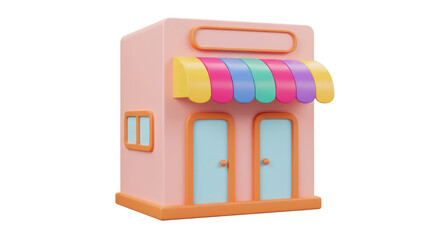 Isolated Candy Storefront Building Commercial Business