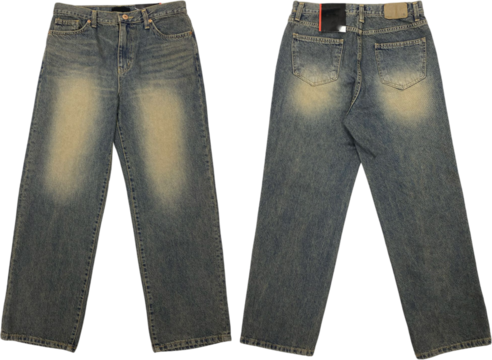 Two jeans isolated on transparent background