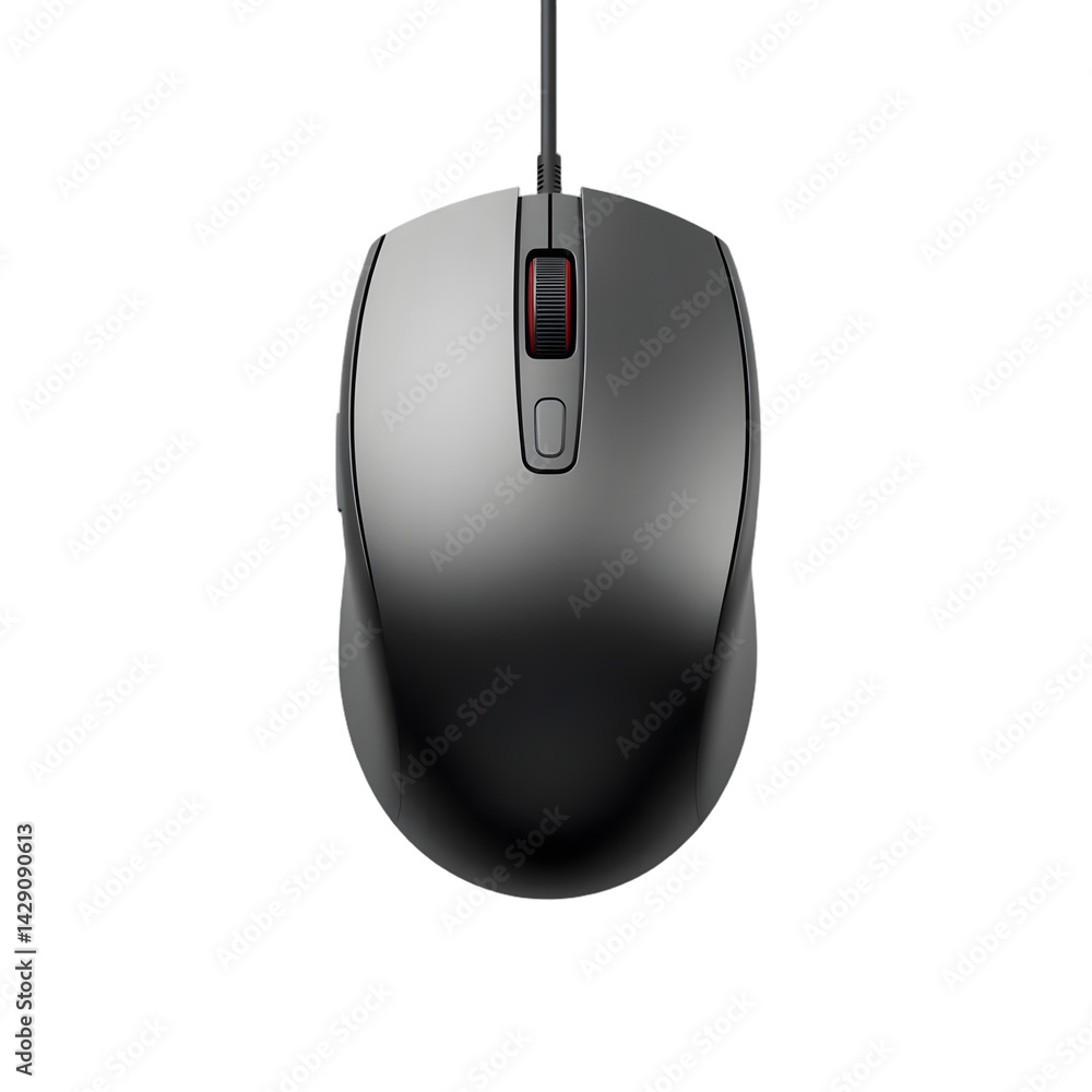 Aufkleber Modern Computer Mouse 3d Render. Sleek Design Technology Tool. Peripheral Input Device Isolated On White. Perfect For Office, Design, And Technology Projects. White Background No Shadow.