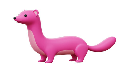 Obraz premium Isolated Pink Weasel Standing