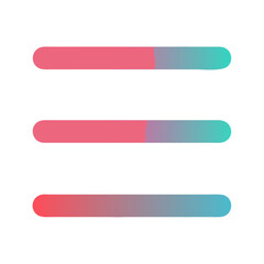 Obraz premium Three gradient progress bars in horizontal layout