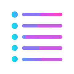 Obraz premium Gradient bullet list with blue markers and horizontal lines