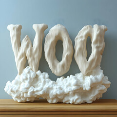 3D Woo Text Render on Clouds