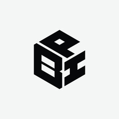 243 a rectangle polygon hexagon shape alphabet word letter geometric educational learning logo P B I