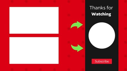 YouTube End Screen Template – Clean Red Layout for Video Outro Design