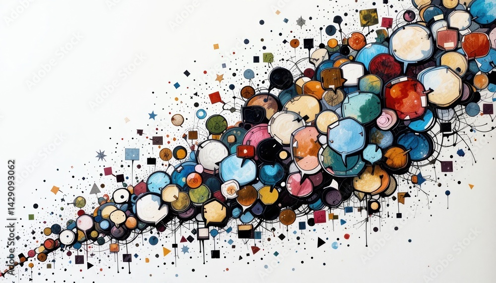 Aufkleber dynamic abstract art installation urban gallery visual content colorful environment artistic viewpoi