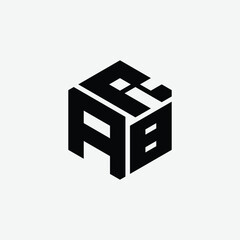 244 a rectangle polygon hexagon shape alphabet word letter geometric educational learning logo R A B