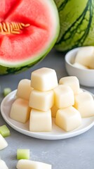 Refreshing Watermelon Cubes Summer Treats Frozen Dessert
