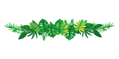 Tropical leaf divider in lush green tones
