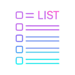 Obraz premium Checklist icon with gradient bullet points