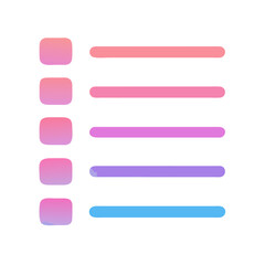 Obraz premium Rounded square bullet list icon in soft gradient colors