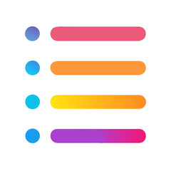 Obraz premium Gradient bullet list icon in vibrant modern style