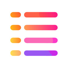 Obraz premium Colorful gradient progress bars in flat modern style