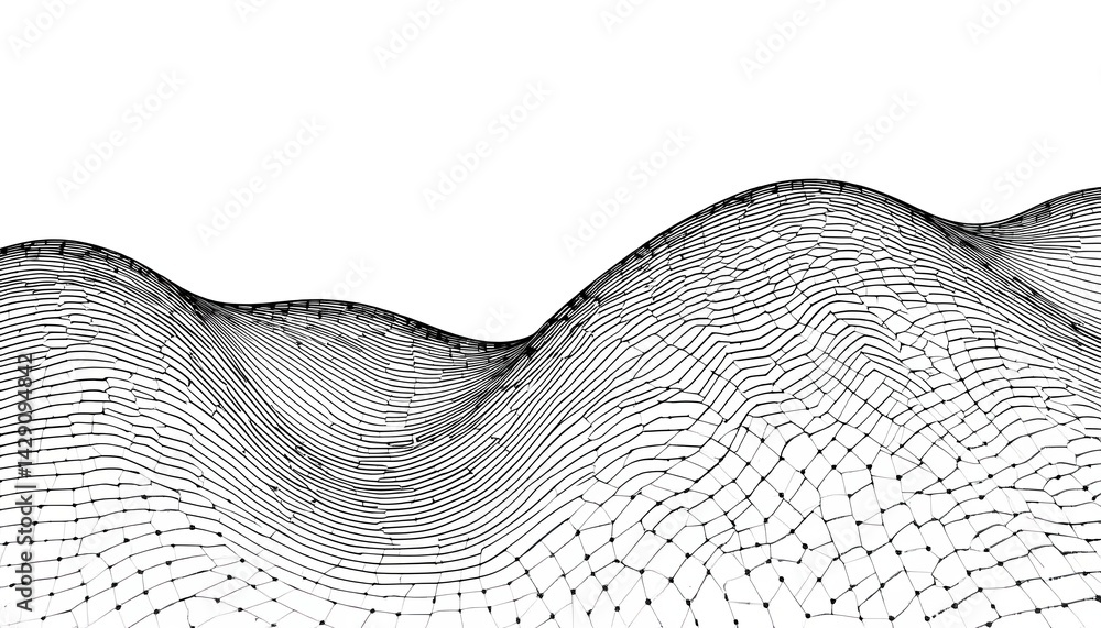 Poster dynamic wave patterns and textures abstract digital art monochrome design creative visualization art