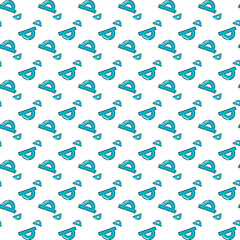 Seamless Pattern with Geometric Protractor Icons in Blue and White