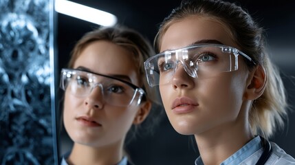 Doctor reviewing MRI scan with patient, pointing at specific detail - patient comparison consultation trust