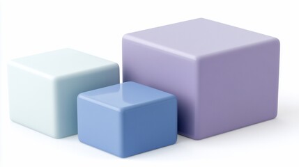 Fototapeta premium Three stacked cubes, different shades