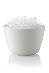 White Bowl Filled with Crushed Ice Cubes