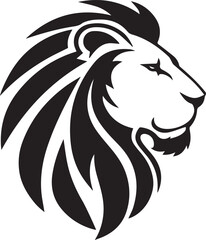 lion logo design silhouette style vector minimal vector art illustration on a white background
