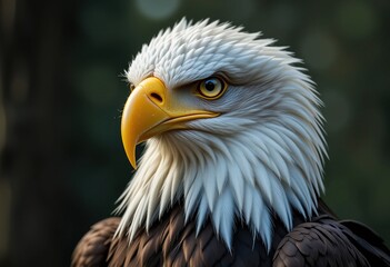 Obraz premium Close-Up Bald Eagle Portrait – Powerful Raptor Headshot Photography