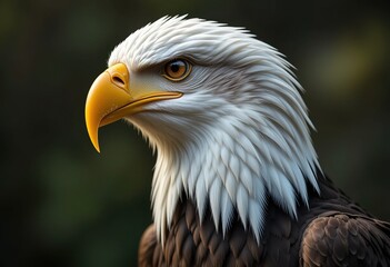 Obraz premium Close-Up Bald Eagle Portrait – Powerful Raptor Headshot Photography