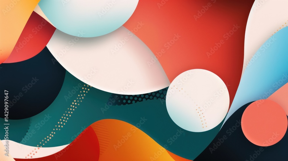 Poster abstract colorful geometric shapes effect on surface of digital cyber design express scene of cybers