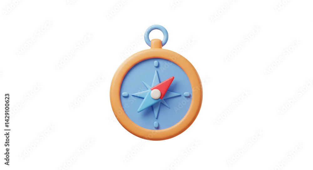 Poster isolated compass for navigation and exploration