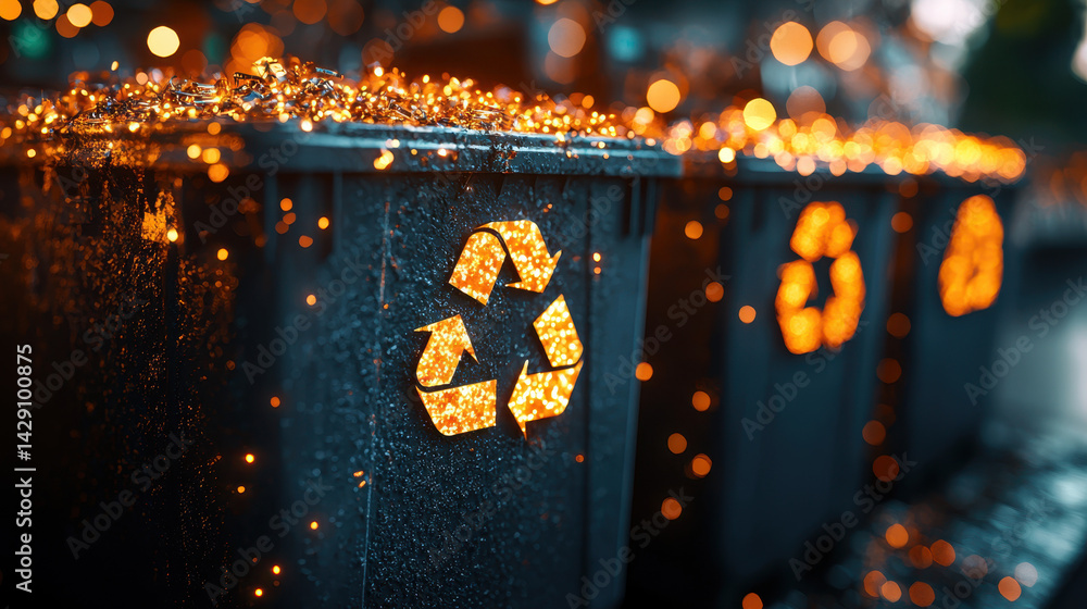 Poster innovative closed-loop manufacturing system demonstrating recycling and reuse of materials in a sust