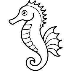 Modern Seahorse Line Art Graphic