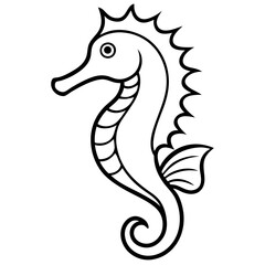 Modern Seahorse Line Art Graphic