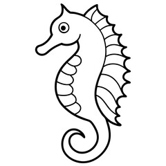 Modern Seahorse Line Art Graphic