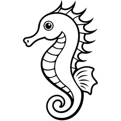 Modern Seahorse Line Art Graphic
