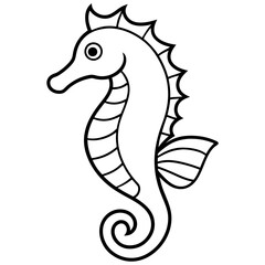 Modern Seahorse Line Art Graphic