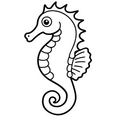 Fototapeta premium Modern Seahorse Line Art Graphic