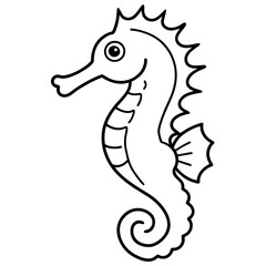 Modern Seahorse Line Art Graphic