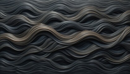 Fototapeta premium Dynamic wave patterns in textured hair studio environment abstract art close-up view creative concept for visual impact