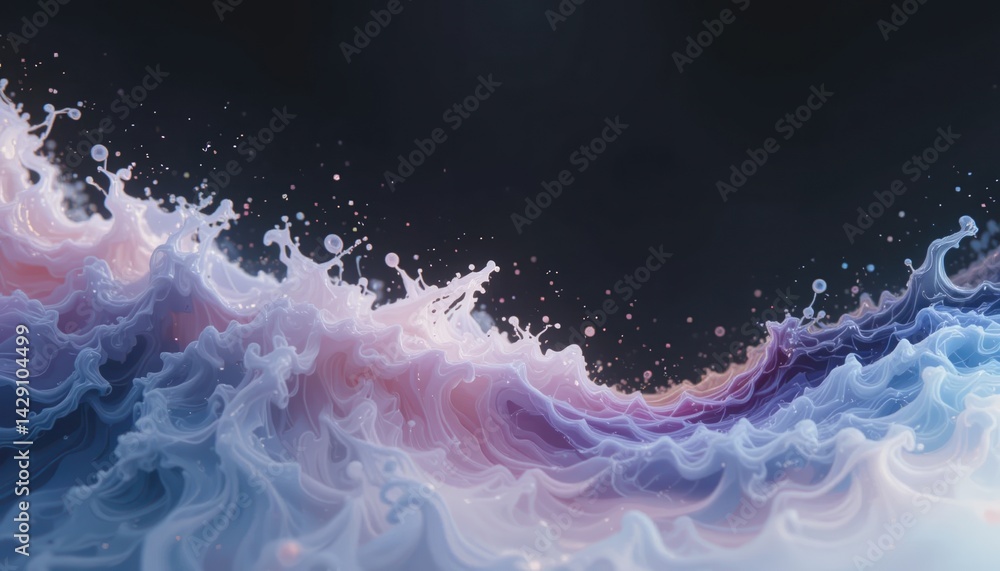 Poster dynamic waves of color abstract digital art digital environment fluid motion artistic viewpoint vibr