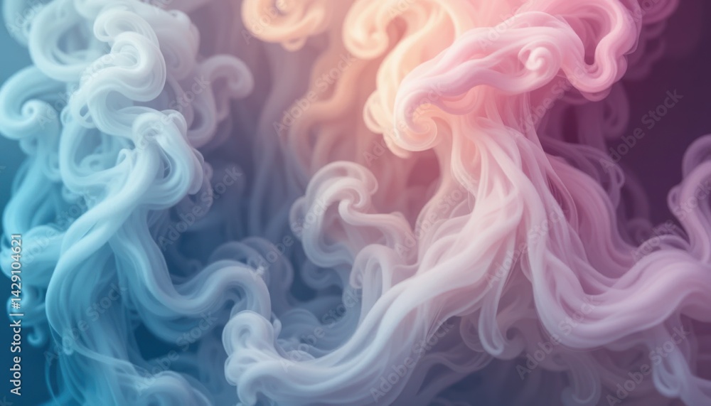 Poster dynamic swirling vapor patterns abstract art digital creation ethereal style close-up view visual co