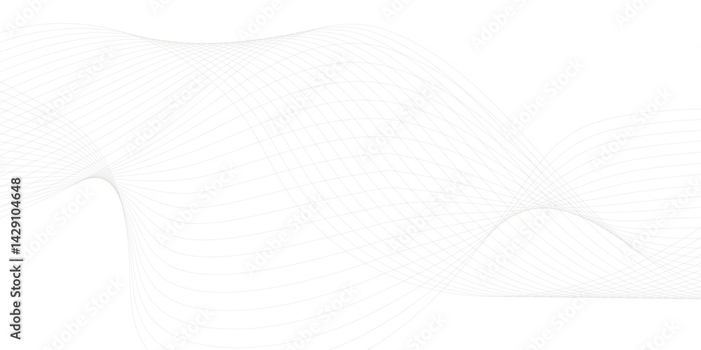 Poster abstract grey wavy lines background. digital frequency track equalizer. abstract frequency sound wav